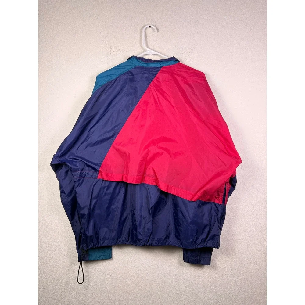 Vintage Nike Windbreaker Jacket Mens XL Colorblock Half Zip Red Blue Teal 90s